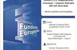 Spotkanie informacyjne w Słupsku: „Wsparcie przedsiębiorców – konkurs 1.1.1. Ekspansja przez innowacje – wsparcie dotacyjne Regionalny Program Operacyjny Województwa Pomorskiego na lata 2014-2020”